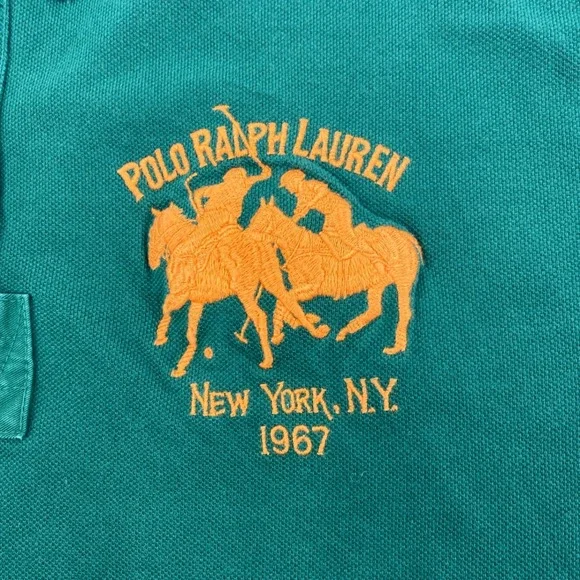 Polo Ralph Lauren Shirt Mens XL Green Double Big Pony NY 1967 Preppy Equestrian - Picture 4 of 12